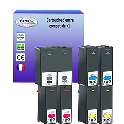 T3Azur 8 Cartouches compatibles avec Lexmark 100XL remplace Lexmark S605, S608, S815, S815 Genesis, S816 Genesis 