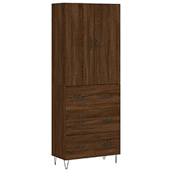 Maison Chic Buffet,Meuble de Rangement,commode pour salon,Cuisine Chêne marron 69,5x34x180 cm Bois d'ingénierie -MN97677