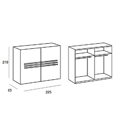 Avis Inside 75 Armoire 2 portes coulissantes 225 cm CARAMELLA blanc