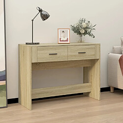 vidaXL Table console Chêne sonoma 100x39x75 cm Bois d'ingénierie