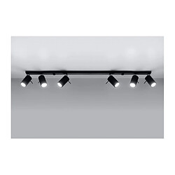 Luminaire Center Plafonnier RING acier noir 6 ampoules