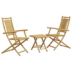 vidaXL Ensemble de bistro 3 pcs bambou