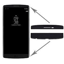 Wewoo Pour LG V10 Couverture du noir boîtier avant haut + bas avec adhésif pièce détachée