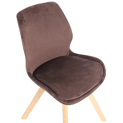 Decoshop26 Lot de 2 chaises de salle à manger en velours marron style scandinave pieds bois CDS101127 pas cher