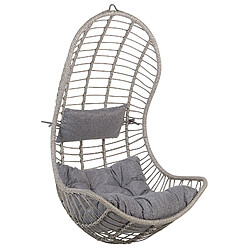 Beliani Fauteuil suspendu Gris PINETO