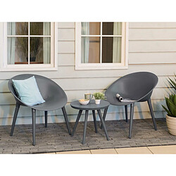 JARDIéco Salon de jardin en plastique Marbella Anthracite - Jardideco