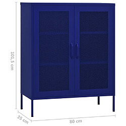 vidaXL Armoire de rangement Bleu marine 80x35x101,5 cm Acier pas cher