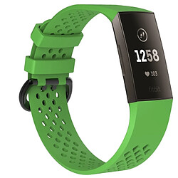 Wewoo Bracelet pour montre connectée Dragonne ajustable avec trou carré FITBIT Charge 3 Vert 