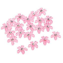 20 fleurs flatback bouton embellissements strass pour mariage rose pas cher