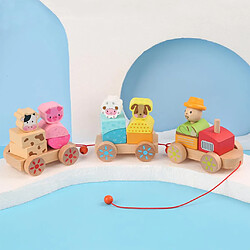 Train en bois Camion Blocs Jouet Éducatif pour Enfants