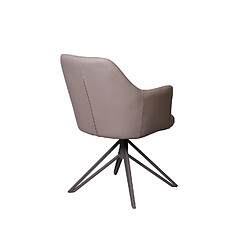 Acheter Inside 75 Lot de 2 chaise design CROSSWAY GREY pivotant à 180° assise simili cuir taupe