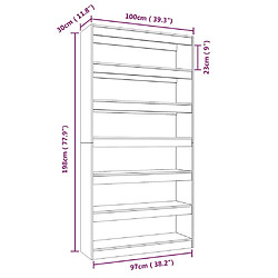 vidaXL Bibliothèque/Séparateur de pièce sonoma gris bois d'ingénierie pas cher