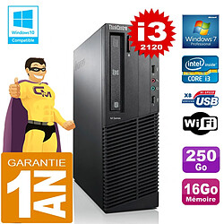 PC Lenovo M92p SFF Core I3-2120 Ram 16Go Disque 250 Go Graveur DVD Wifi W7 · Occasion 