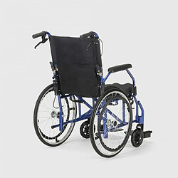 FISIOMED Fauteuil roulant pliant en tissu orthopédique avec freins handicapés et personnes âgées Dasy, Couleur: Bleu pas cher