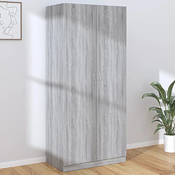 vidaXL Garde-robe Sonoma gris 90x52x200 cm Bois d'ingénierie 