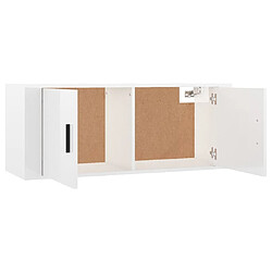 Maison Chic Ensemble de meubles TV 2 pcs pour salon - blanc brillant bois d'ingénierie -MN43243 pas cher