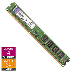 Barrette Mémoire 4Go RAM DDR3 Kingston KVR16N11/4 DIMM PC3-12800U · Reconditionné PC3-12800 - 1600MHz