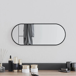 Maison Chic Miroir mural | Miroir Décoration pour Maison Salle de Bain Noir 50x20 cm Ovale -GKD48566