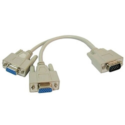 Wewoo Câble VGA SVGA HDB15 Mâle à 2 Femelle Splitter Cable 