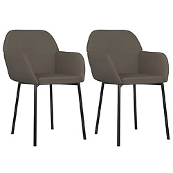 vidaXL Chaises à manger lot de 2 Gris foncé Velours