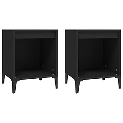 vidaXL Tables de chevet 2 pcs Noir 40x35x50 cm