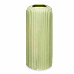 Gift Decor Vase Vert Dolomite 16 x 40 x 16 cm (4 Unités) Rayures