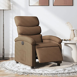 Maison Chic Fauteuil Relax pour salon, Fauteuil inclinable électrique Marron Tissu -GKD16100