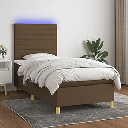 Sommier à lattes,Cadre à lattes de lit pour Adulte matelas et LED Marron foncé 100x200 cm -MN36543