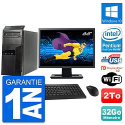 PC Tour Lenovo M83 Ecran 22" Intel G3220 RAM 32Go Disque Dur 2To Windows 10 Wifi - Occasion