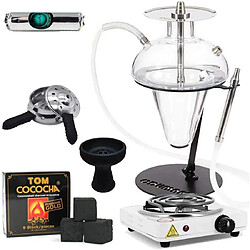 Pack chicha Oduman N5 Junior ECO + Foyer Vortex Silicone + Chauffe Charbon + Plaque électrique + Charbon Tom Cococha