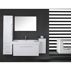 Simba MEUBLE SALLE DE BAIN BLANC VASQUE, LAVABO, 2 Colonnes, Mod. White London 100 cm