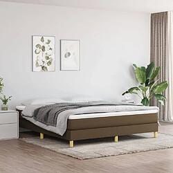 vidaXL Sommier à lattes de lit avec matelas Marron foncé 180x200 cm