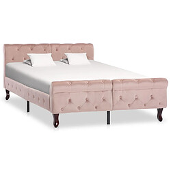 vidaXL Cadre de lit sans matelas Rose Velours 120x200 cm