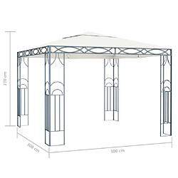 Avis vidaXL Tonnelle 300 x 300 cm Crème