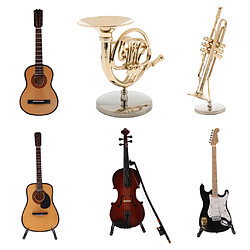 Acheter 1/6 guitare en bois modèle miniature instrument de musique pour les figurines d'action poupée