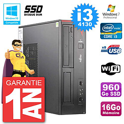 PC Fujitsu Esprimo E520 DT i3-4130 RAM 16Go SSD 960Go Graveur DVD Wifi W7 - Occasion