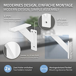 Acheter ML-Design 8x Support étagère murale fixation flottante aluminium blanc robuste 120x120 mm