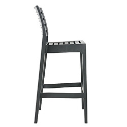 Avis Decoshop26 Tabouret de bar pour intérieur ou extérieur en plastique gris foncé empilable avec repose-pieds 10_MDJ10230