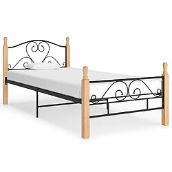 vidaXL Cadre de lit sans matelas noir métal 100x200 cm