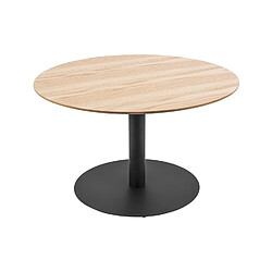 LEITMOTIV Table basse ronde design Dot - Diam. 60 x H. 35 cm - Marron chêne