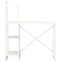 Maison Chic Bureau solide,Table de travail,Bureau d'ordinateur avec étagère Blanc 102x50x117 cm -GKD35411