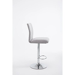 Avis Decoshop26 Tabouret de bar avec repose-pieds design moderne tissu gris clair réglable et pivotant 10_0000071