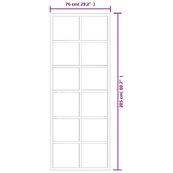 vidaXL Porte coulissante et quincaillerie Verre ESG/Aluminium 76x205cm pas cher