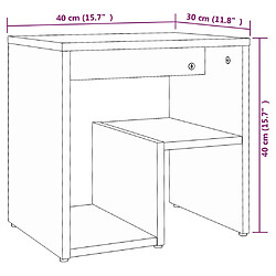 vidaXL Tables de chevet 2 pcs Sonoma gris 40x30x40 cm Bois ingénierie pas cher