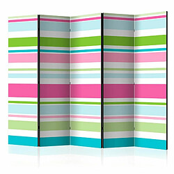 Paris Prix Paravent 5 Volets Bright Stripes 172x225cm 