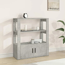 Maison Chic Buffet,Meuble de Rangement,commode pour salon,Cuisine Gris béton 80x30x90 cm Bois d'ingénierie -MN60717