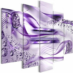 Paris Prix Tableau 5 Panneaux Underwater Harp Wide Violet 50 x 100 cm 