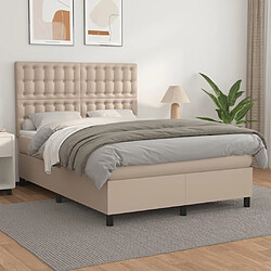 Maison Chic Lit Adulte - Lit simple Lit à sommier tapissier avec matelas moelleux - Meuble de Chambre - Cappuccino 140x200 cm -MN16704