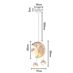 Stoex Suspension Luminaire Moderne 15CM Lampe À Suspension Lune Plafonnier Rétro Vintage Pour Couloir, Chambre À Coucher, Salon, Cuisine pas cher