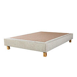 LUXURY LITERIE Ensemble matelas Dreamlux 140x190 cm + sommier beige ep20cm pas cher